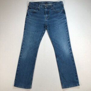 Carhartt Jeans Men's 34x29 Blue Rugged Flex Straight Fit Logo‎ 102807